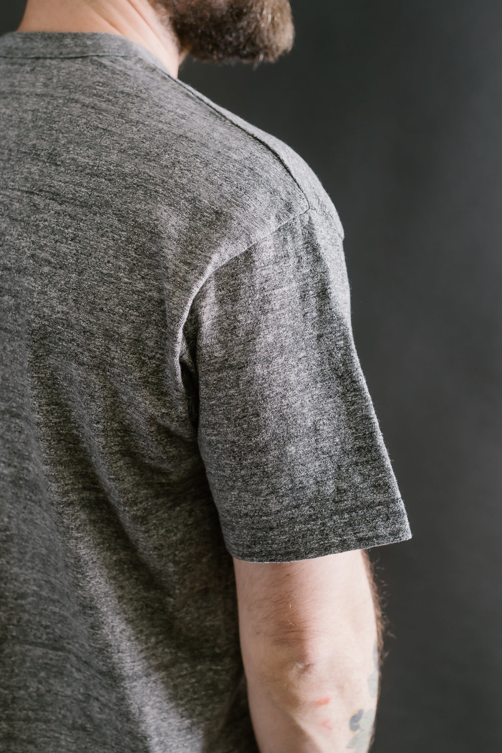 IHT-1610L-GRY - 6.5oz Loopwheel Crew Neck T-Shirt with Longer Body - Grey