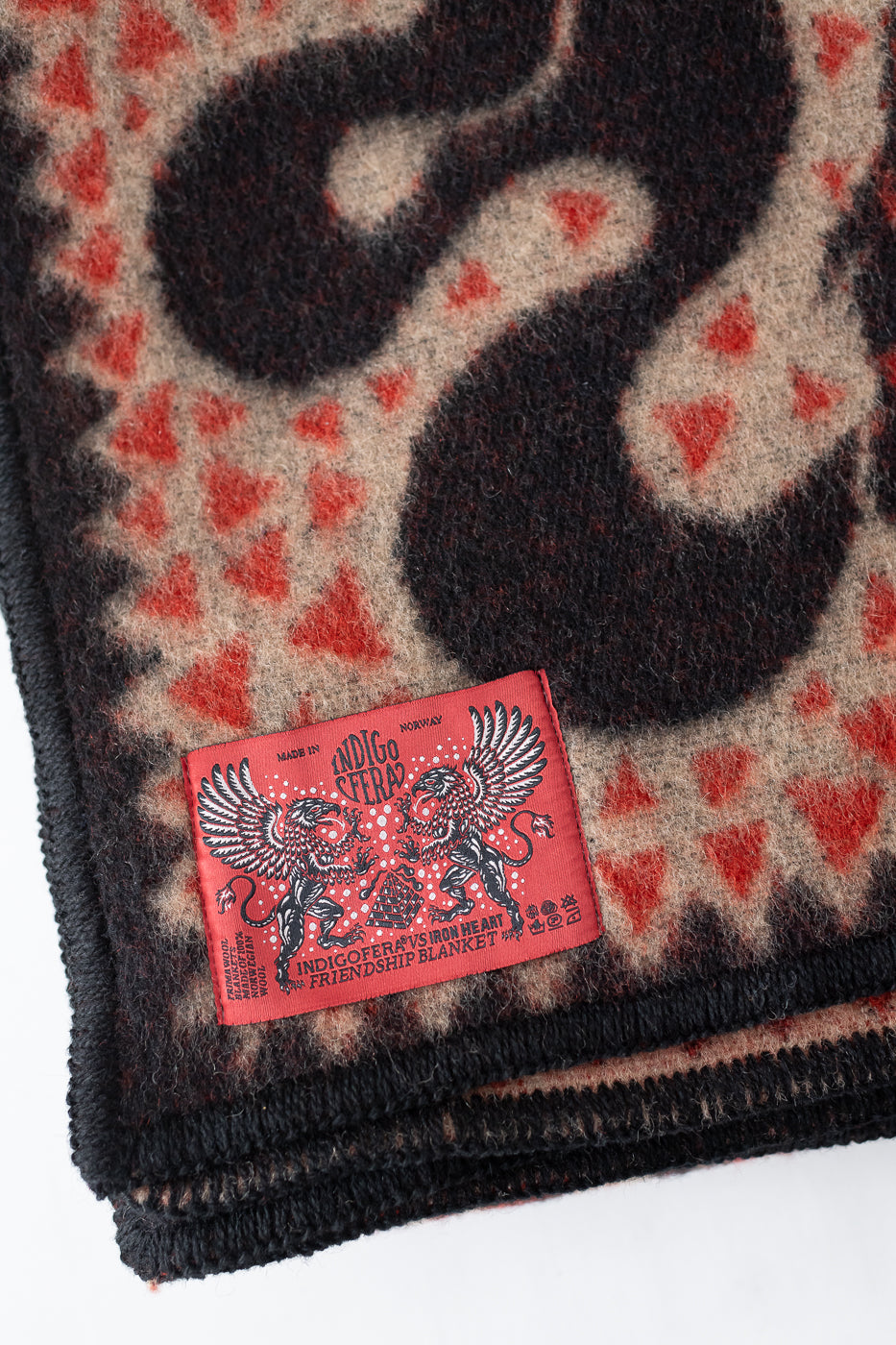 IHxIF-01 - Iron Heart x Indigofera Friendship Blanket - Red, Black