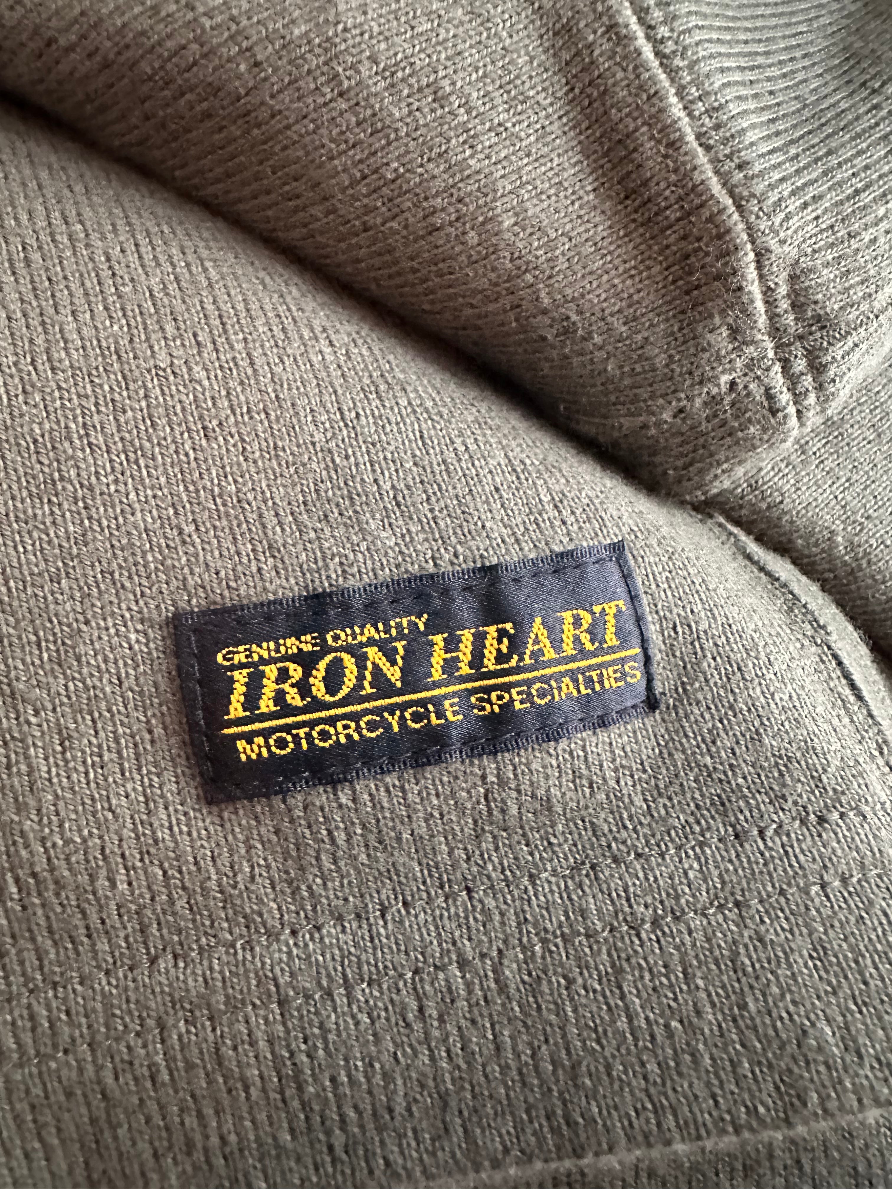 Gently Used Iron Heart 11oz Cotton Knit Long Sleeved Crew Neck Sweater - Olive - L