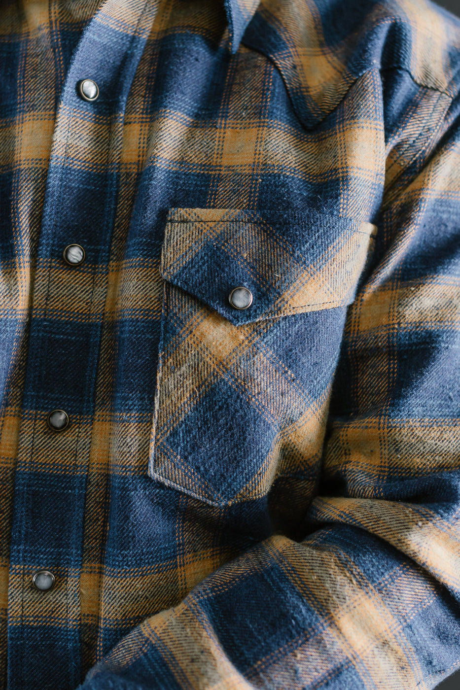 10.5oz Dawson Selvedge Flannel - Indigo, Beige