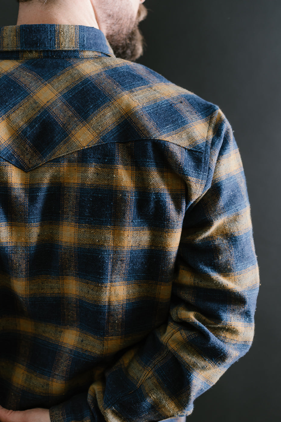 10.5oz Dawson Selvedge Flannel - Indigo, Beige