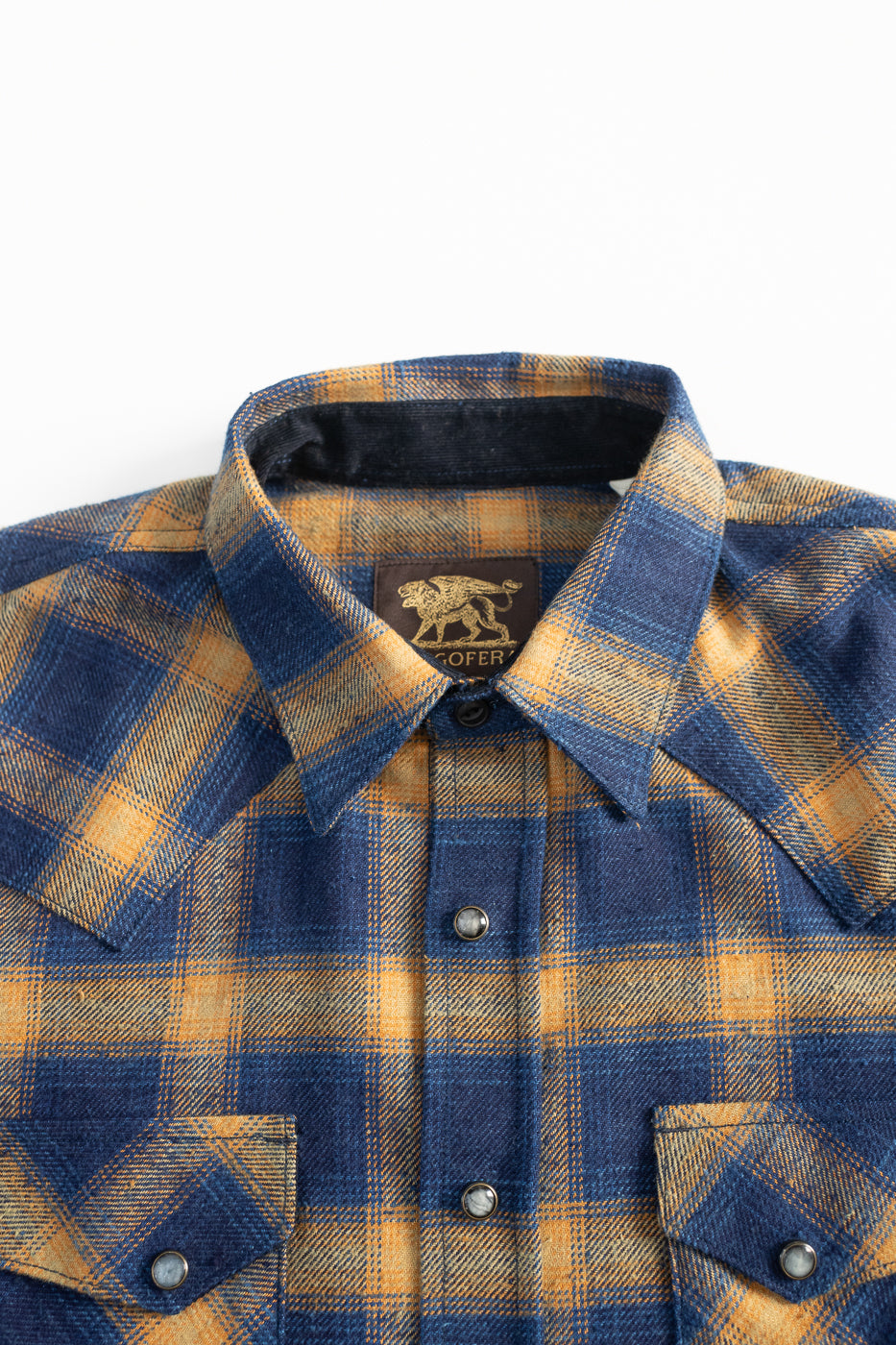 10.5oz Dawson Selvedge Flannel - Indigo, Beige