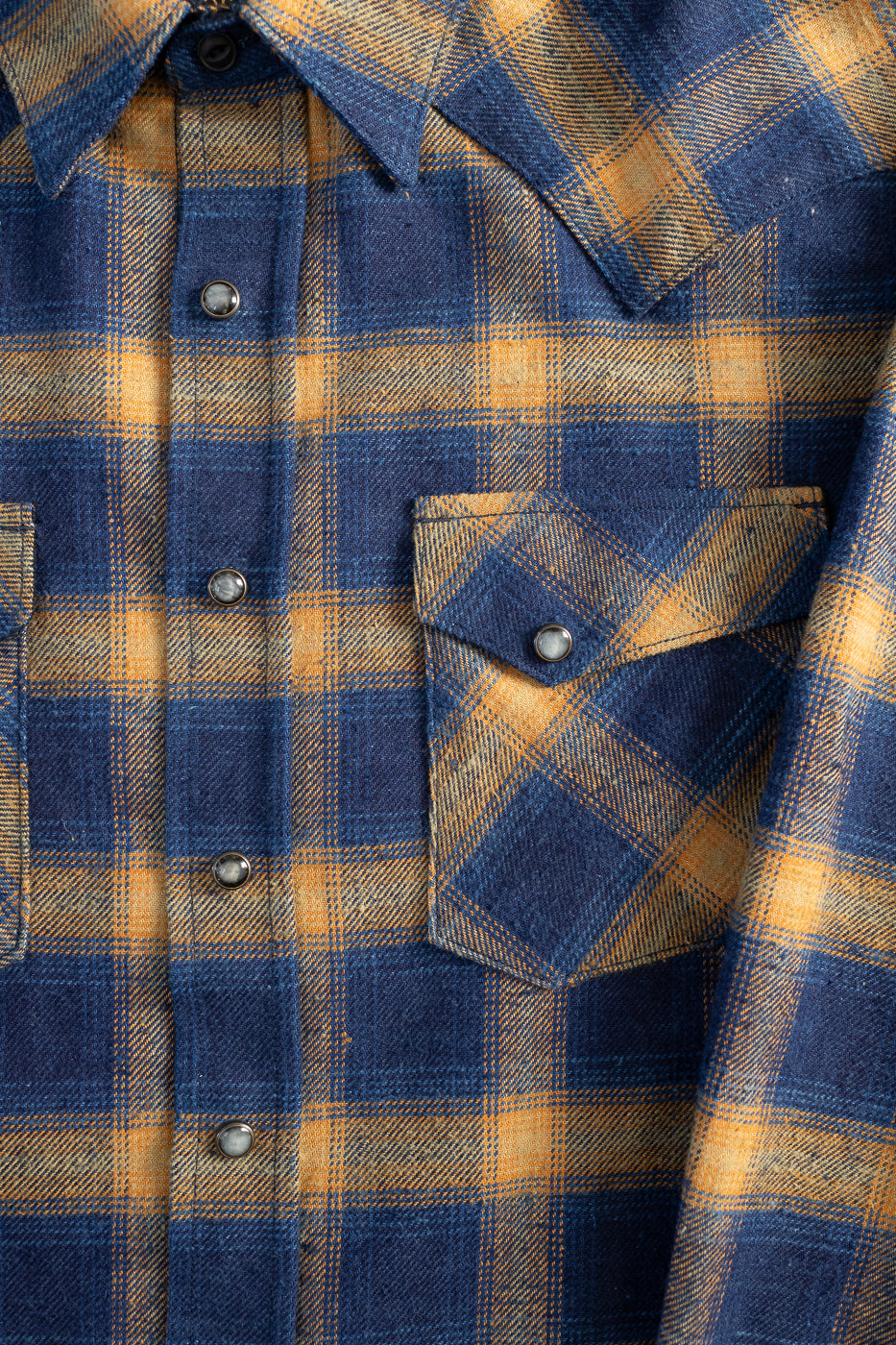 10.5oz Dawson Selvedge Flannel - Indigo, Beige