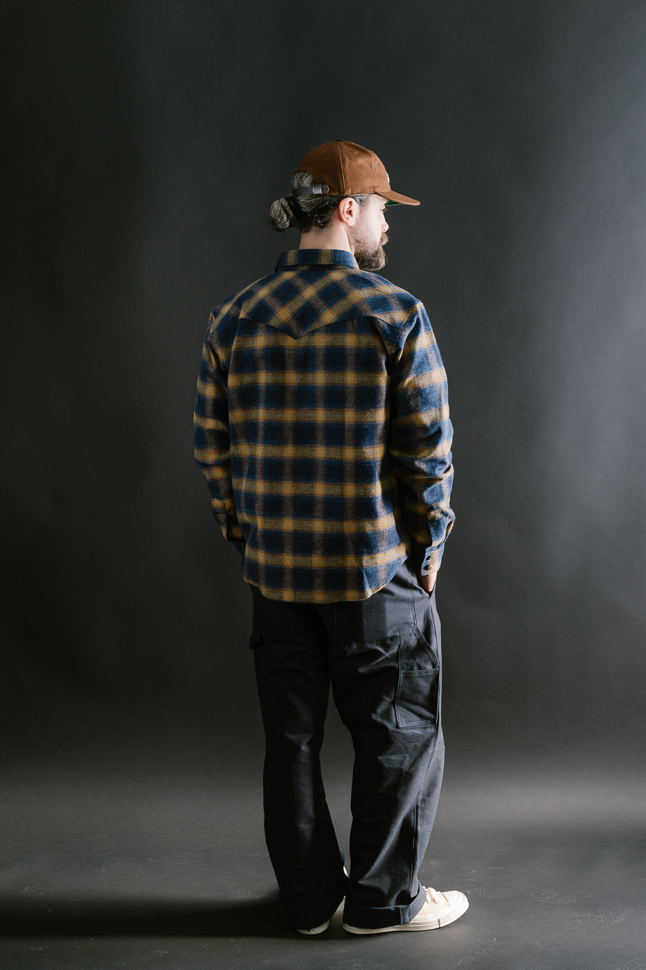 10.5oz Dawson Selvedge Flannel - Indigo, Beige