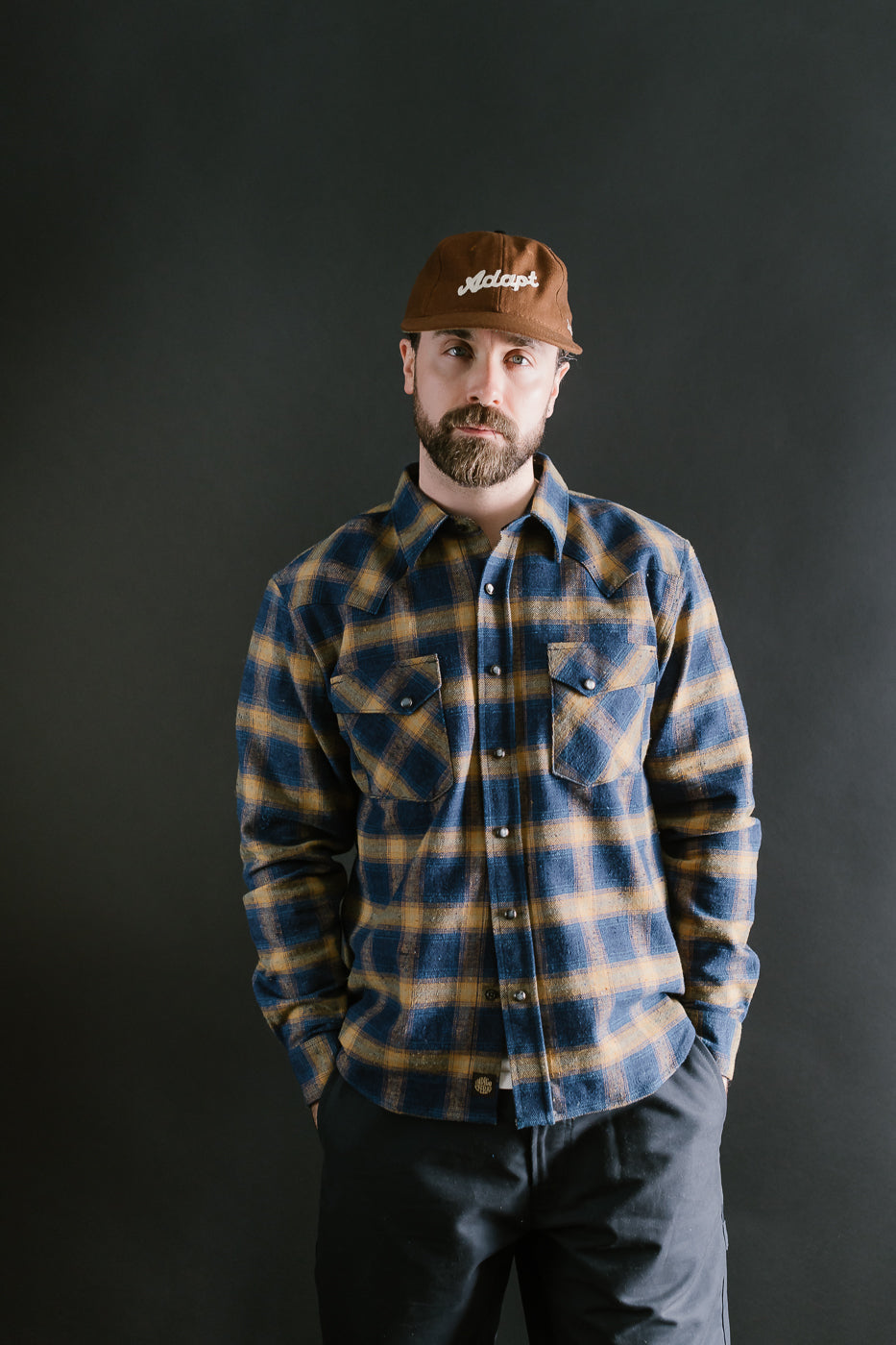 10.5oz Dawson Selvedge Flannel - Indigo, Beige