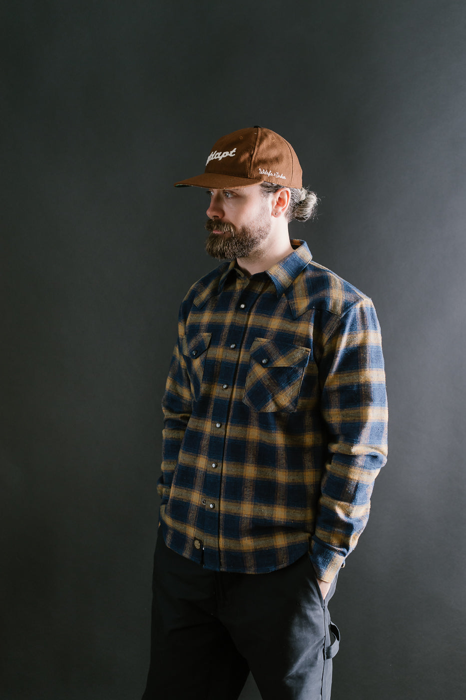 10.5oz Dawson Selvedge Flannel - Indigo, Beige
