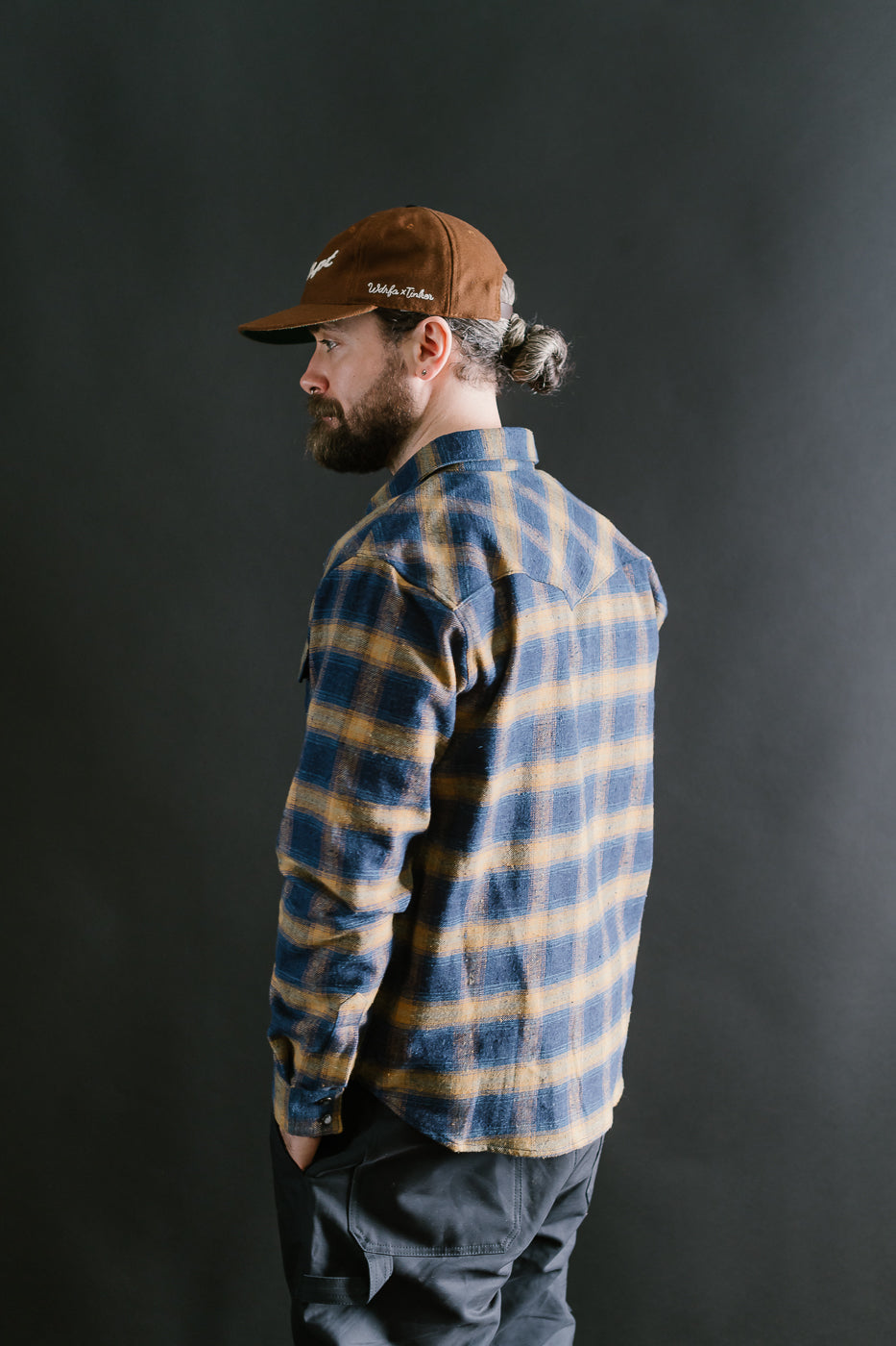10.5oz Dawson Selvedge Flannel - Indigo, Beige