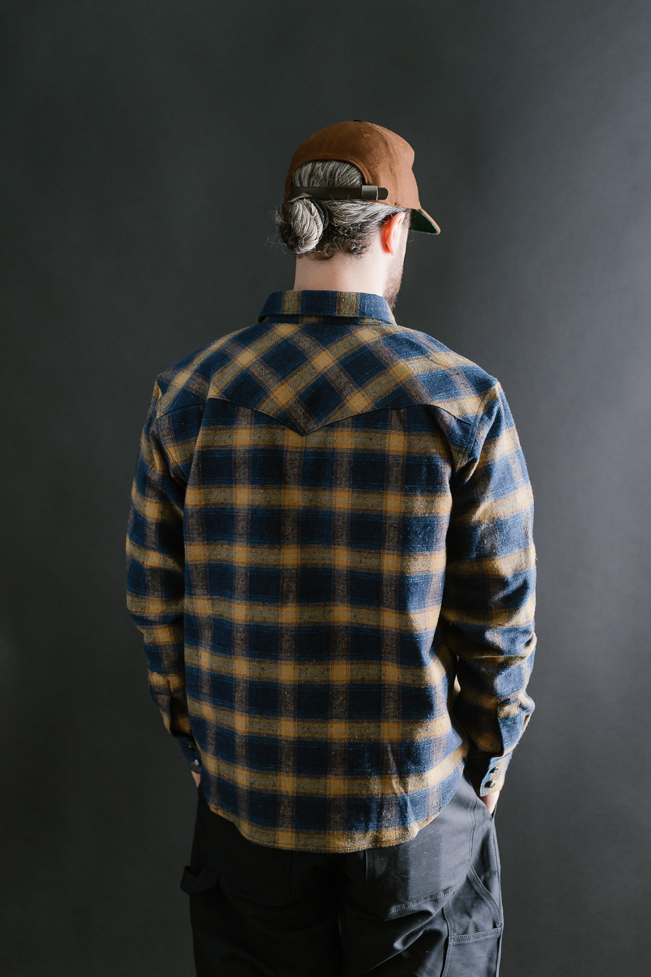 10.5oz Dawson Selvedge Flannel - Indigo, Beige
