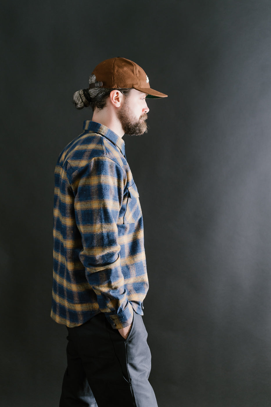 10.5oz Dawson Selvedge Flannel - Indigo, Beige