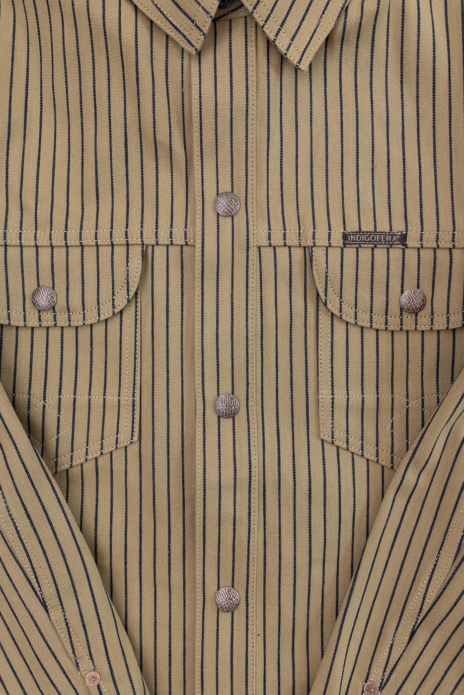 12oz - Copeland Shirt Jack Root Stripe - Beige, Indigo | Dant