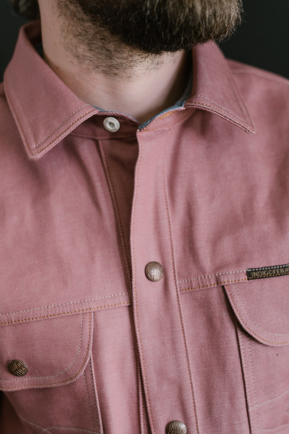 Copeland Shirt Jacket - Pink Denim