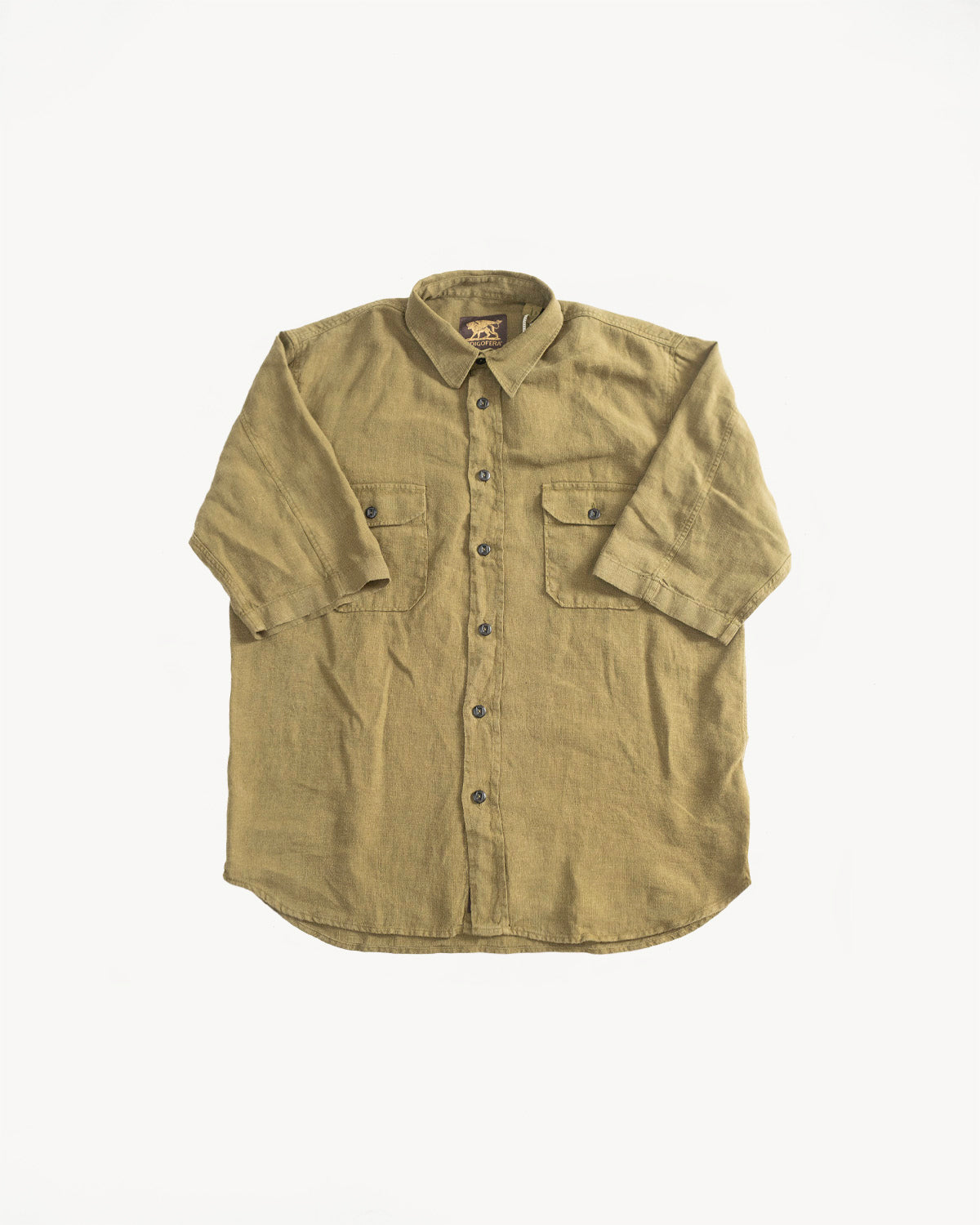 Delray Linen Canvas Shirt - Military Olive