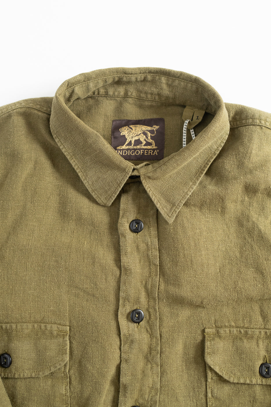 Delray Linen Canvas Shirt - Military Olive
