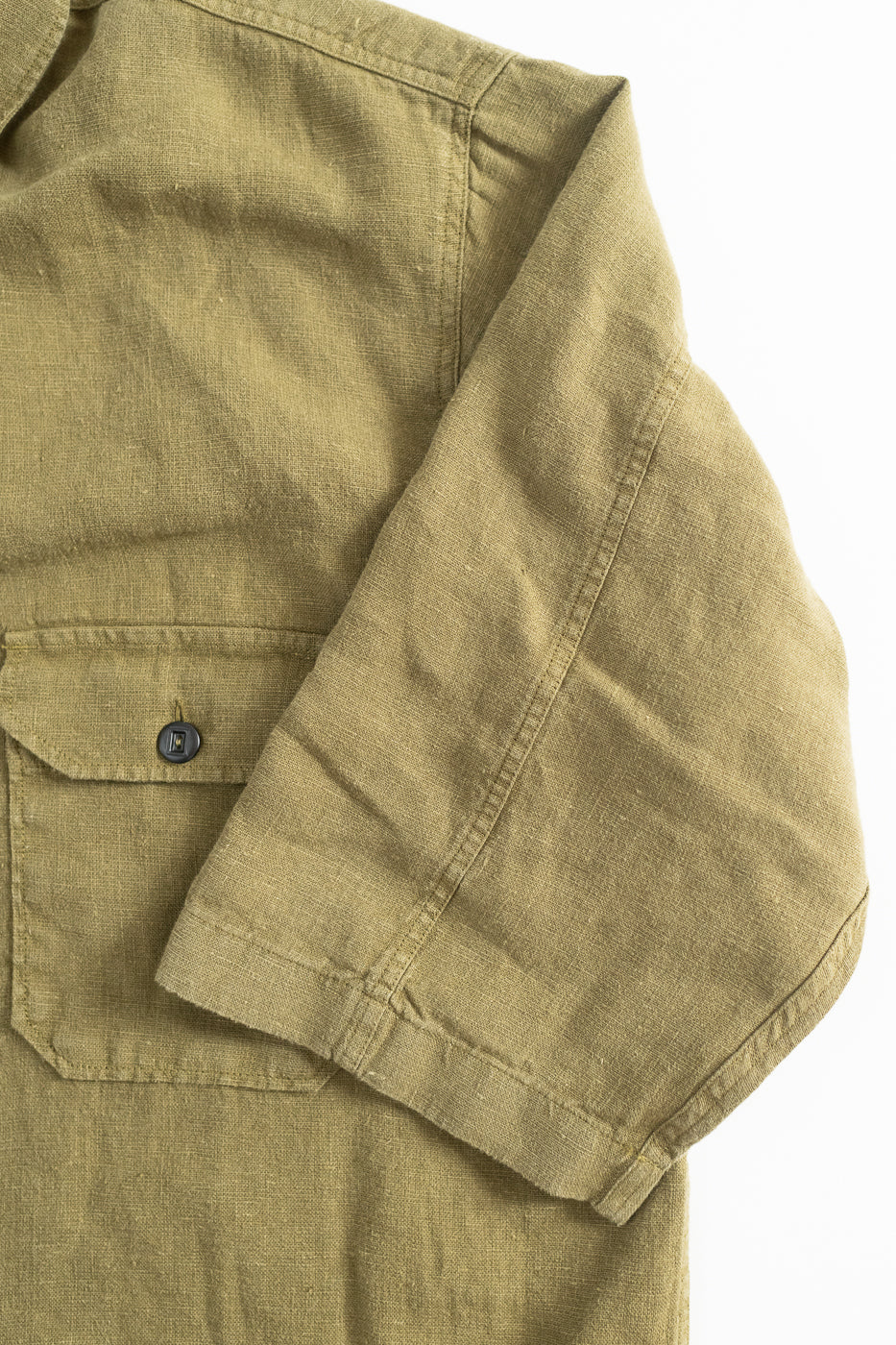 Delray Linen Canvas Shirt - Military Olive