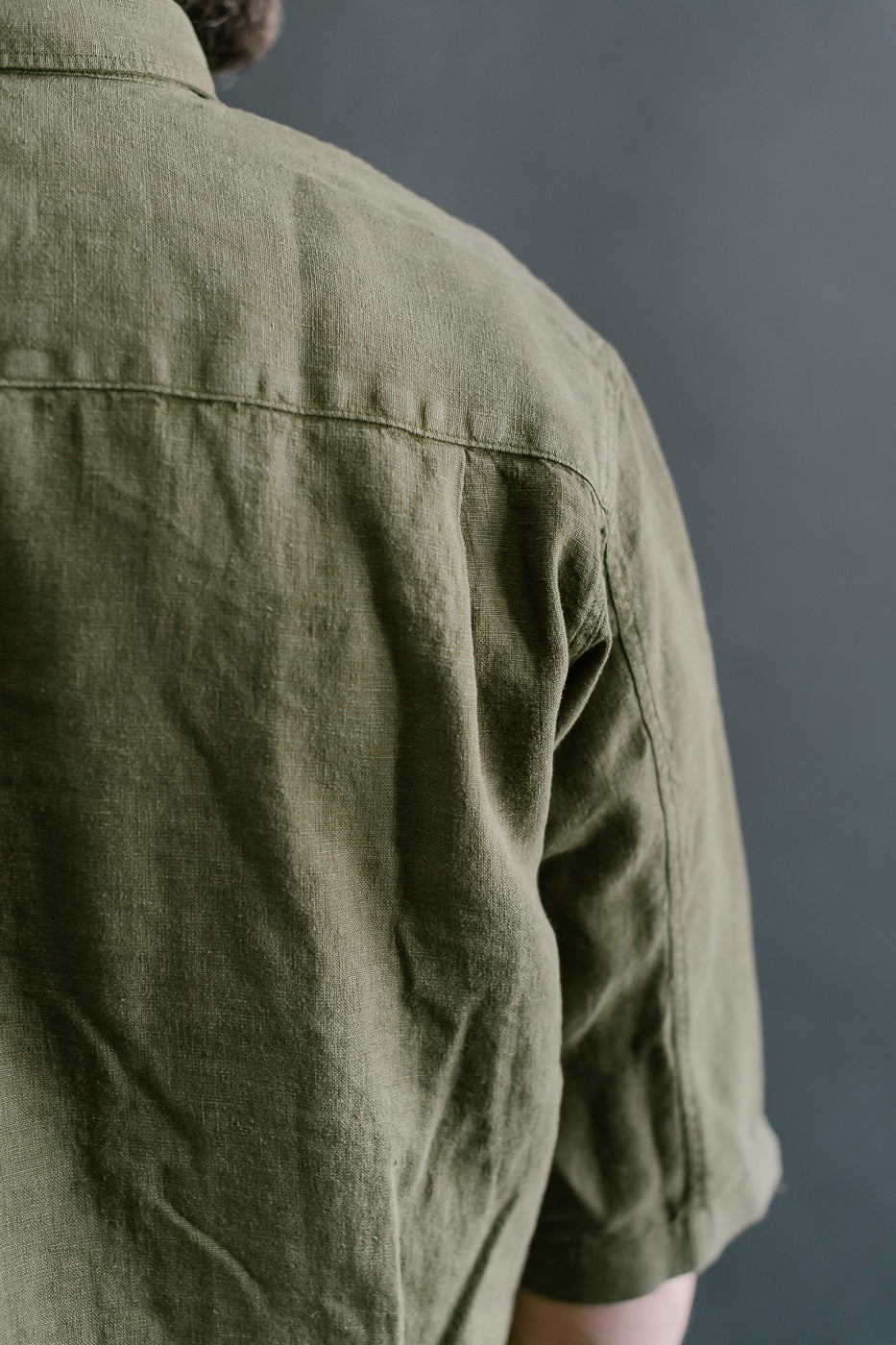 Delray Linen Canvas Shirt - Military Olive