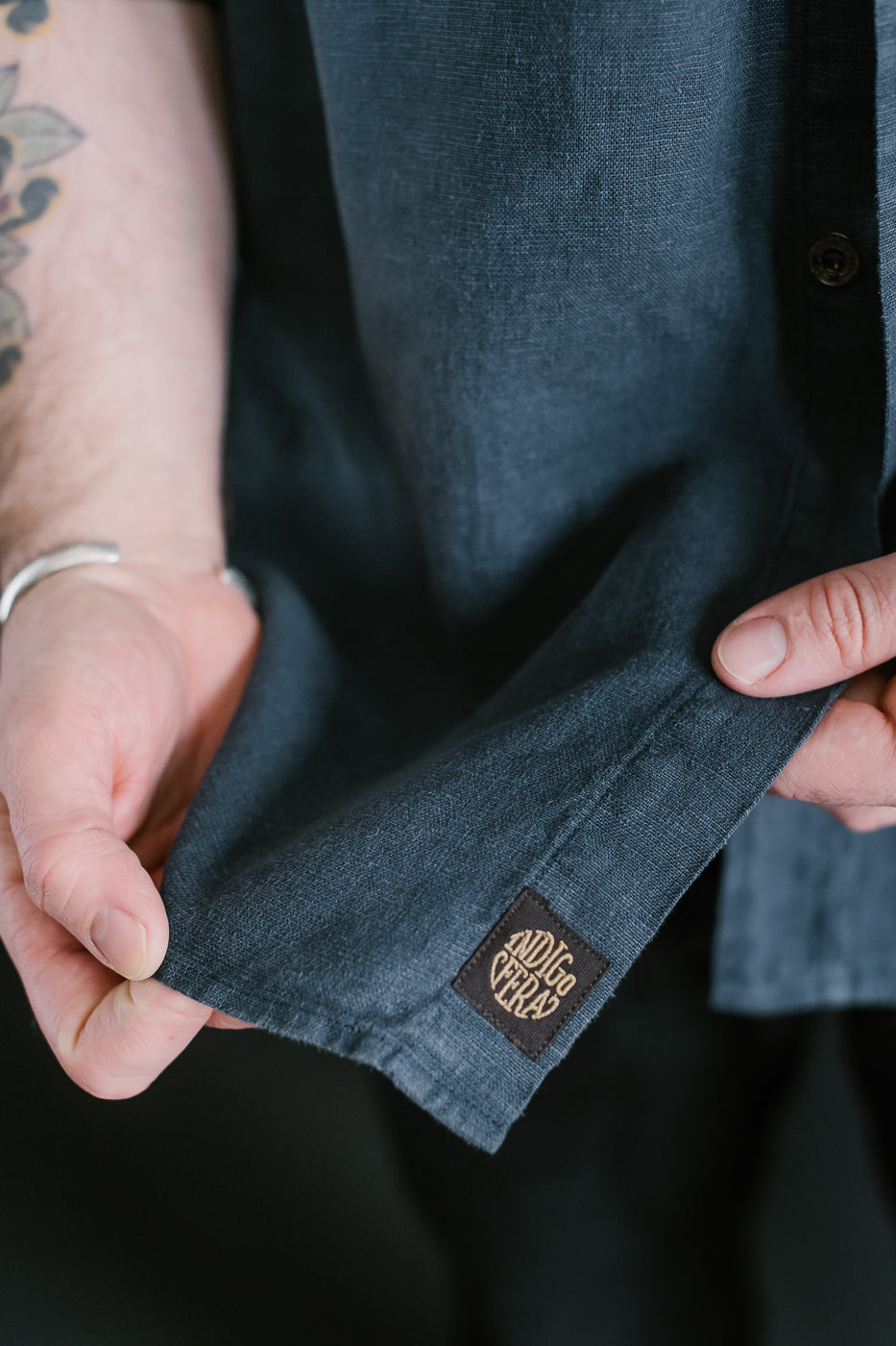 Delray Linen Canvas Shirt - Mood Indigo