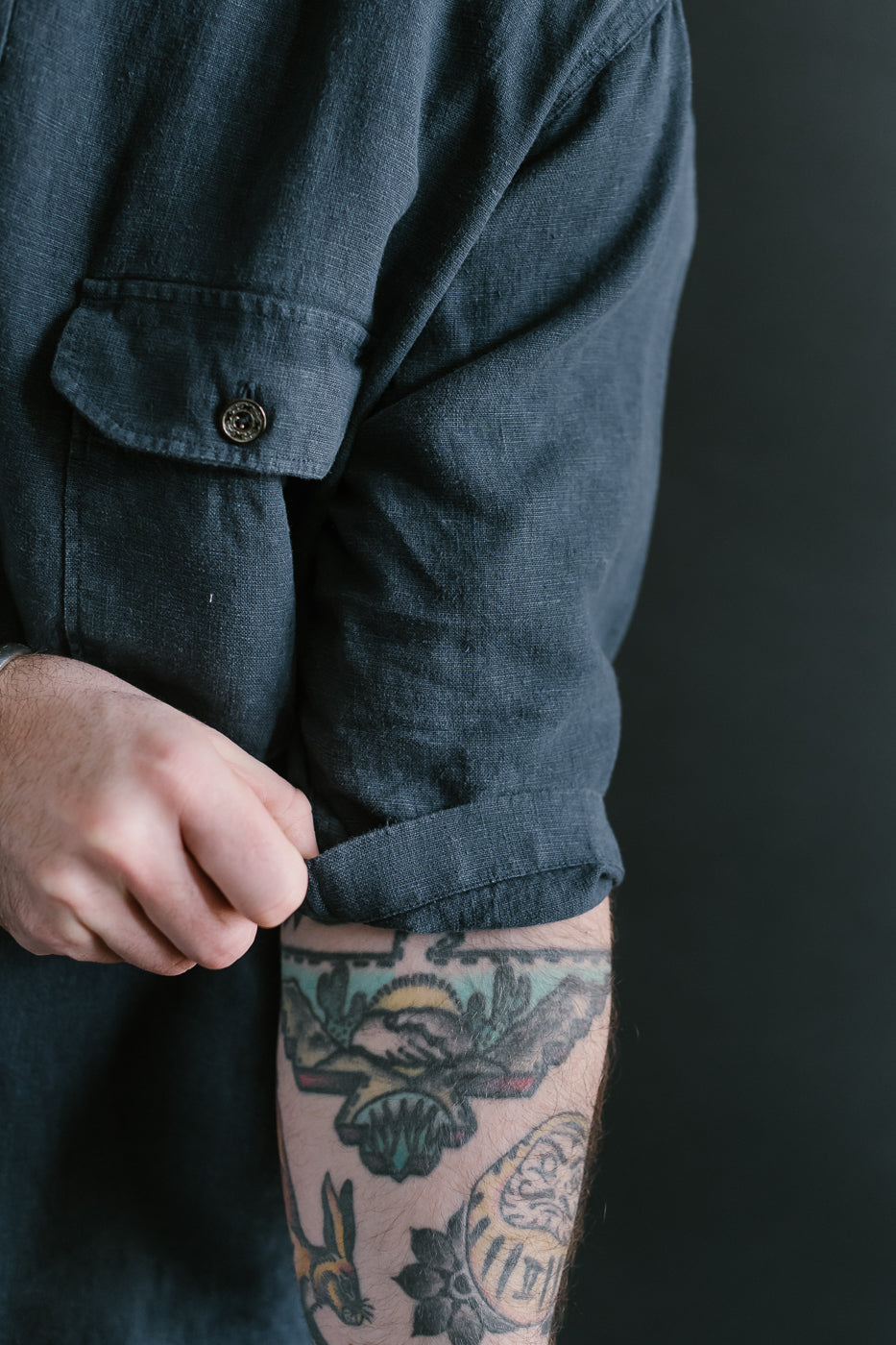 Delray Linen Canvas Shirt - Mood Indigo