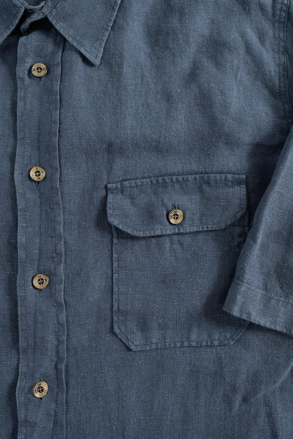 Delray Linen Canvas Shirt - Mood Indigo