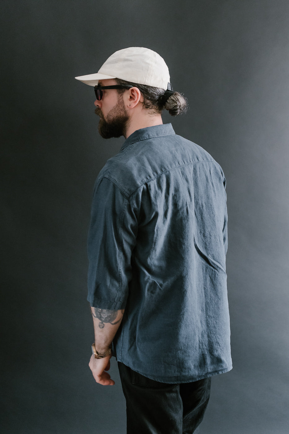Delray Linen Canvas Shirt - Mood Indigo