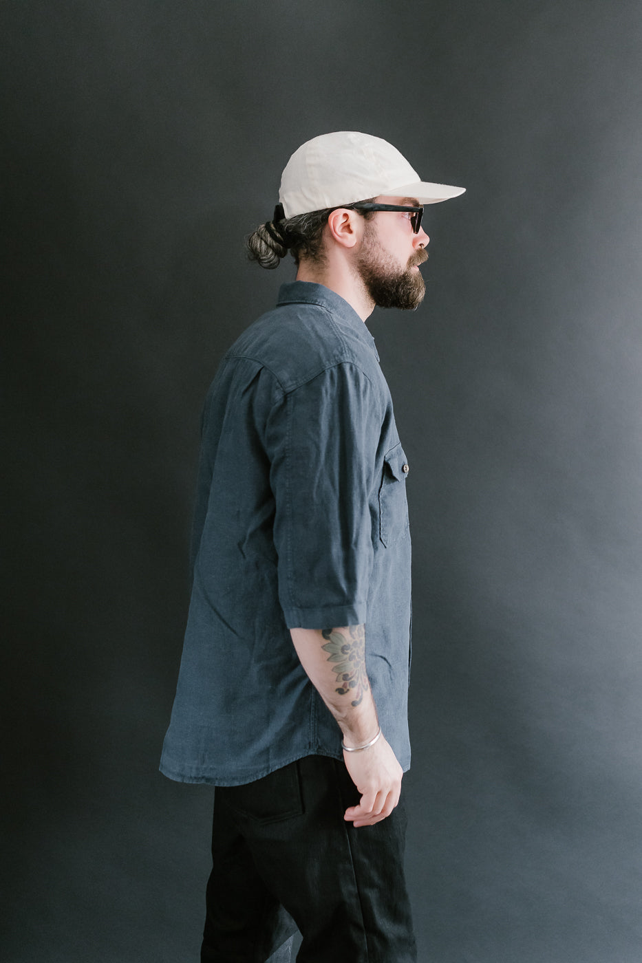 Delray Linen Canvas Shirt - Mood Indigo