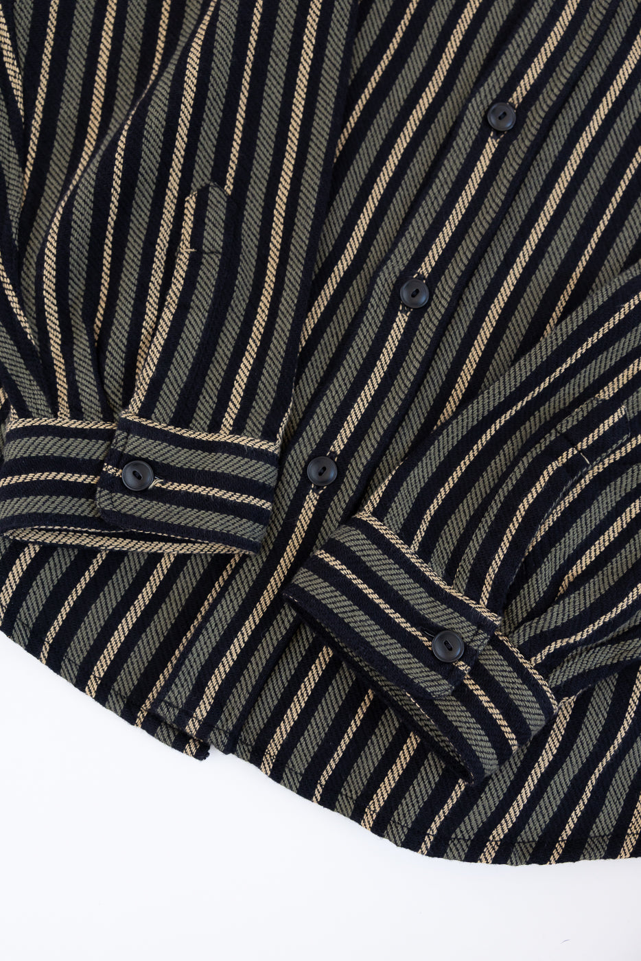 McAllen Shirt Drunken Stripe Twill - Black, Beige, Grey