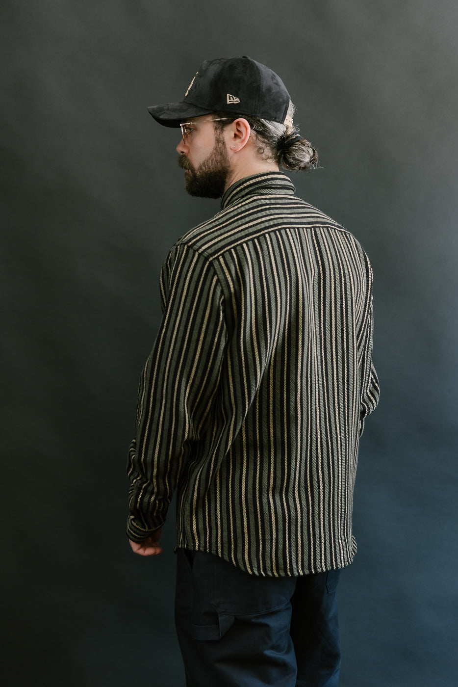 McAllen Shirt Drunken Stripe Twill - Black, Beige, Grey
