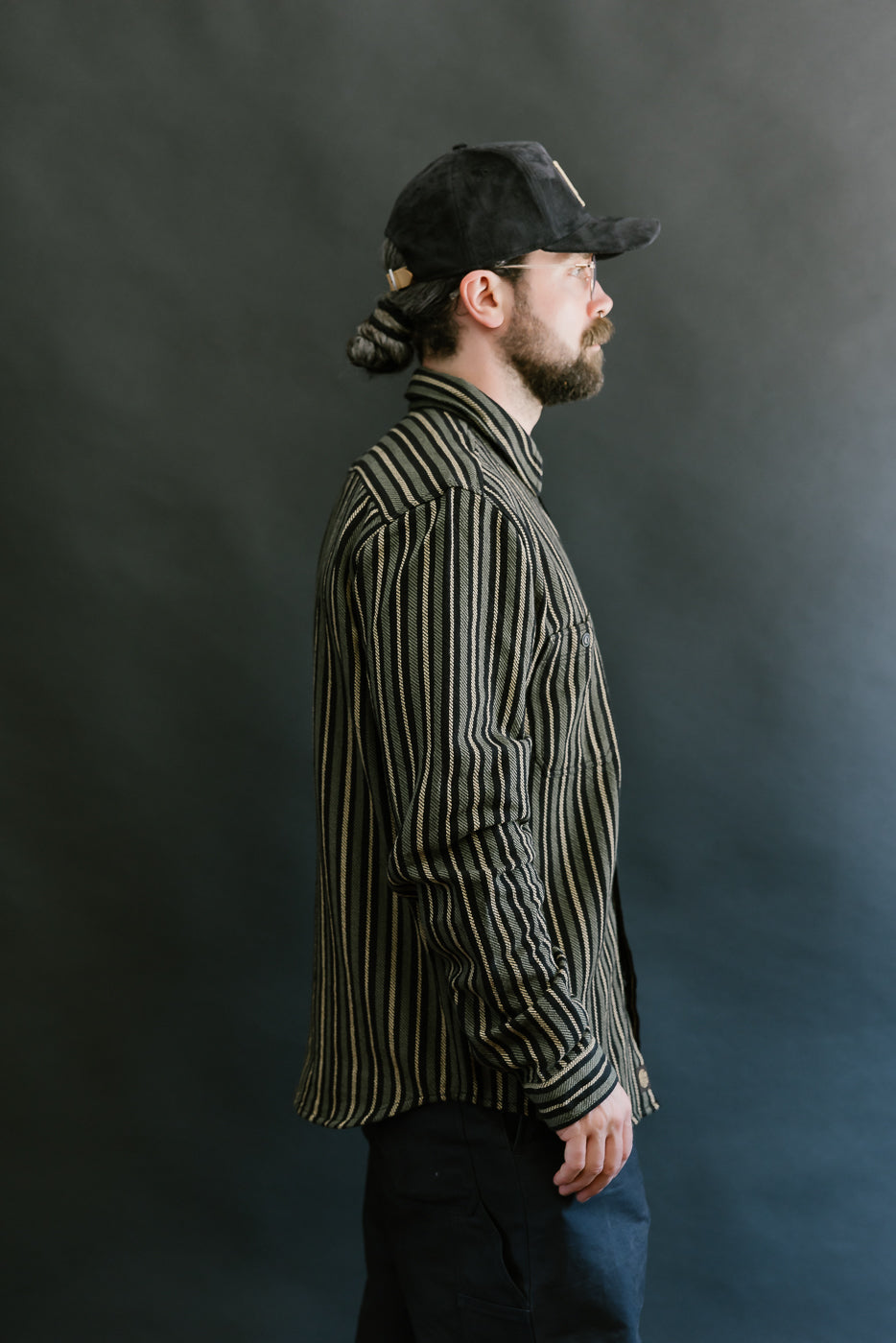 McAllen Shirt Drunken Stripe Twill - Black, Beige, Grey