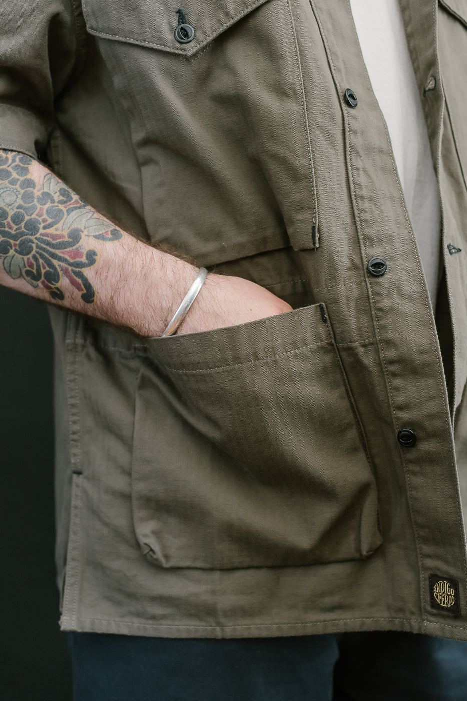 Rivera Neppy Herringbone - Khaki Green