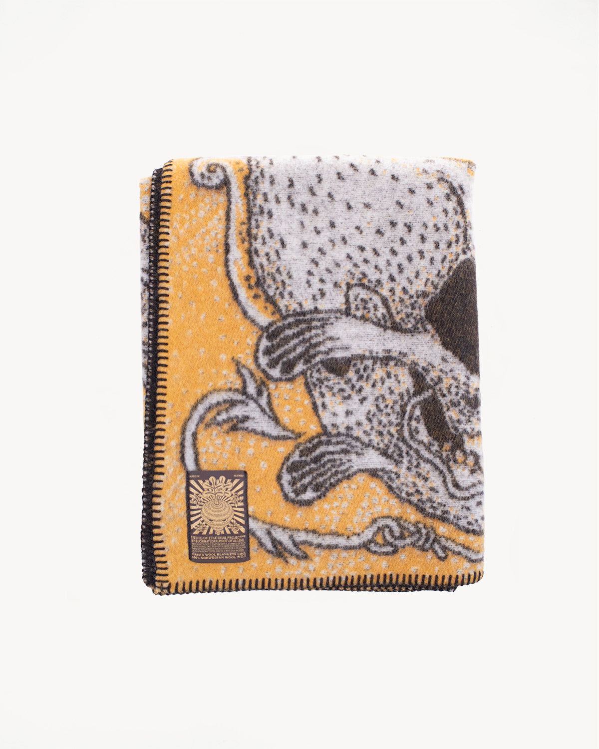 Root of All Evil Blanket - Mustard, Brown, White