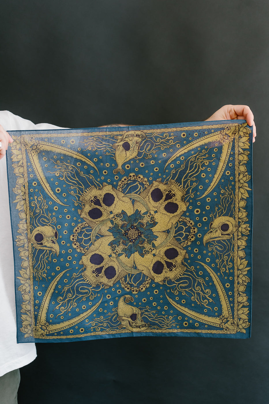 Skull Bandana - Blue, Yellow