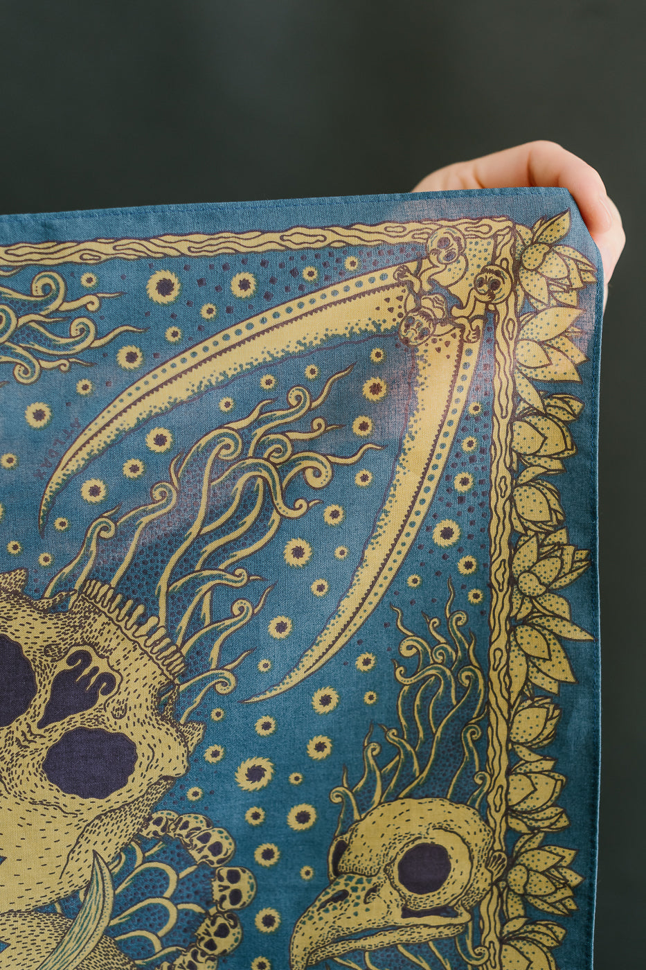 Skull Bandana - Blue, Yellow