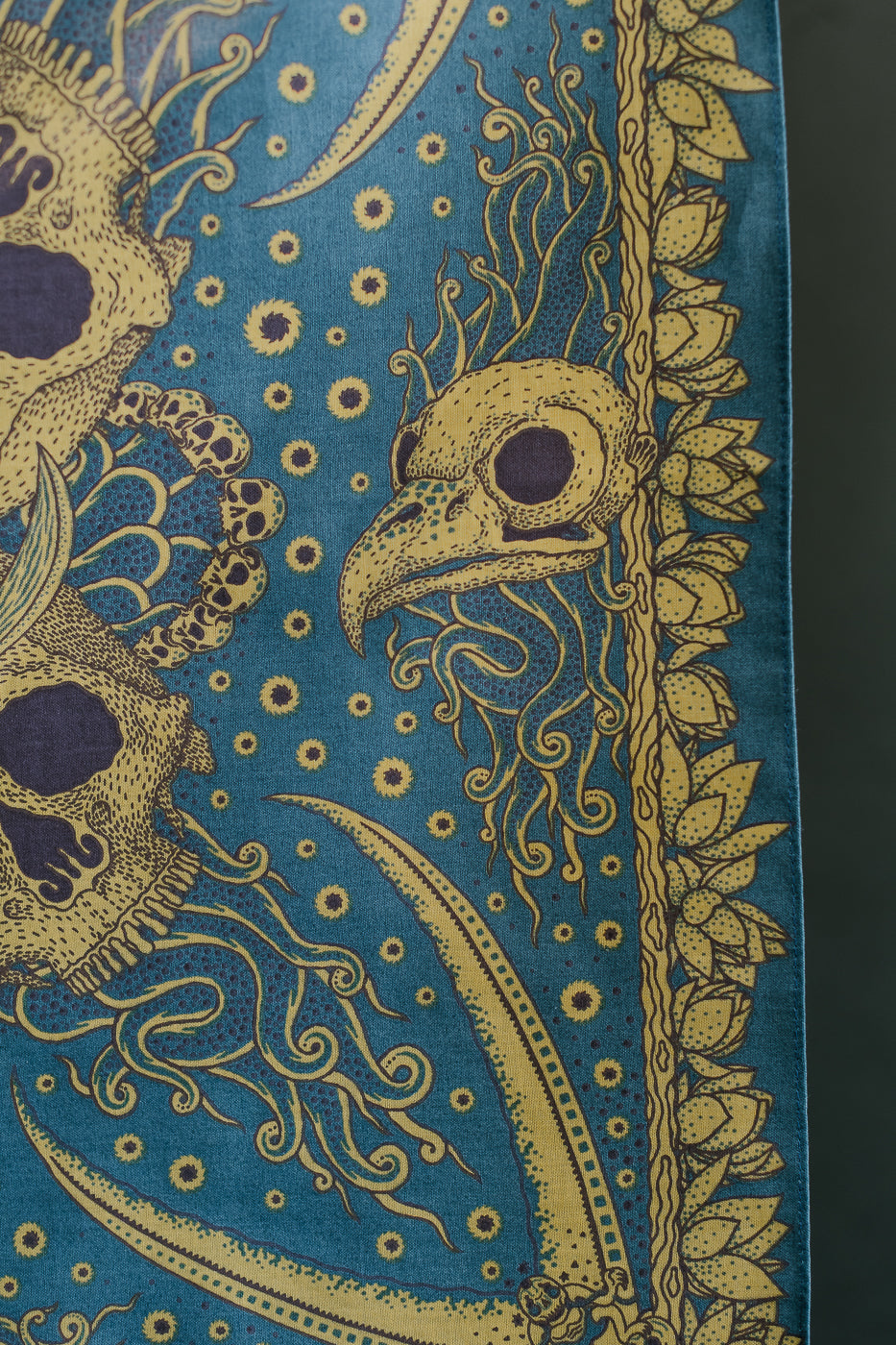 Skull Bandana - Blue, Yellow