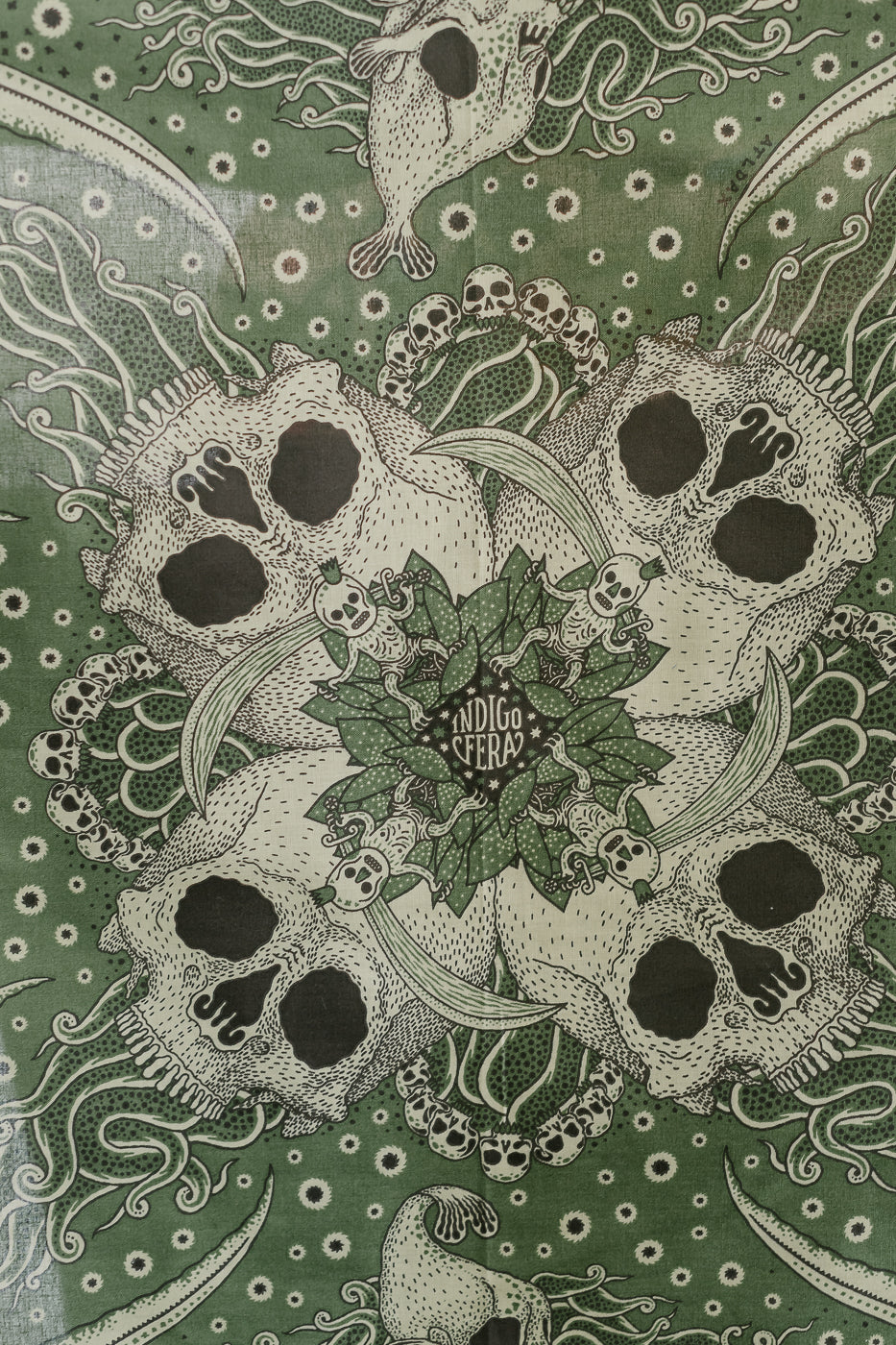 Skull Bandana - Green, White