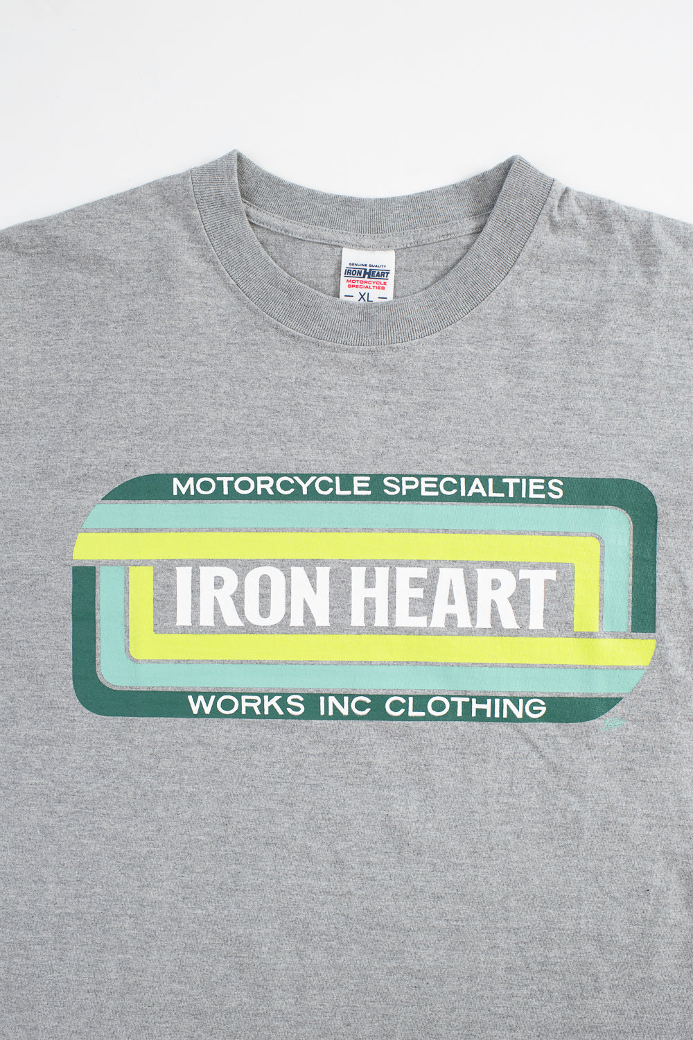 IHT-2405-GRY - 7.5oz Printed Loopwheel Crew Neck T-Shirt - Grey