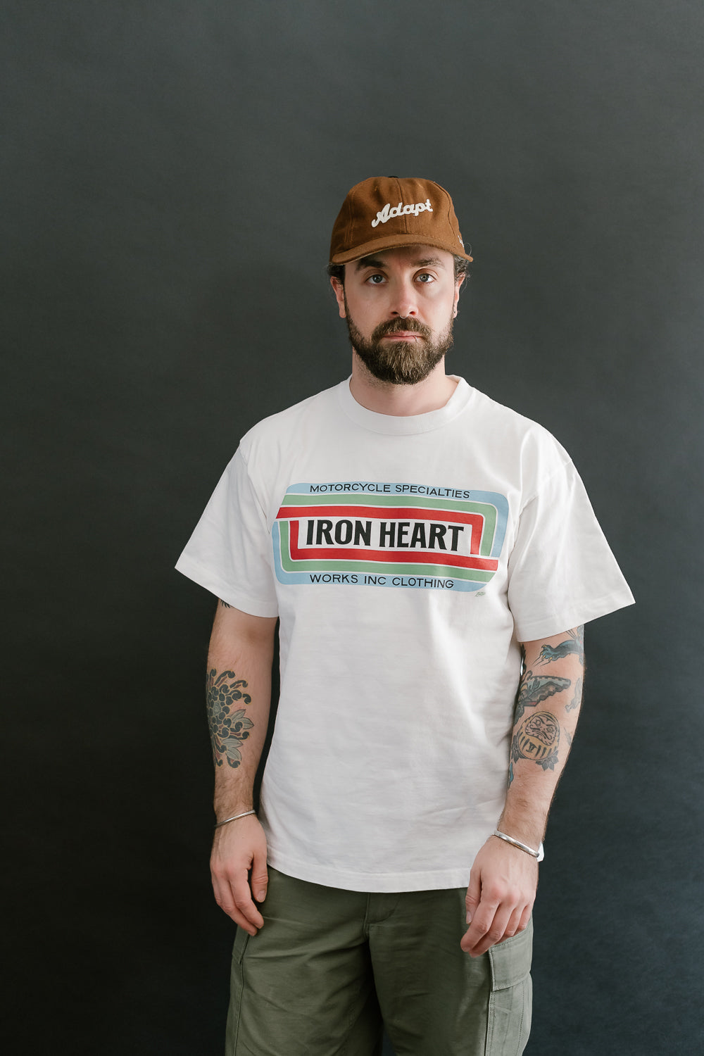 IHT-2405-WHT - 7.5oz Printed Loopwheel Crew Neck T-Shirt - White