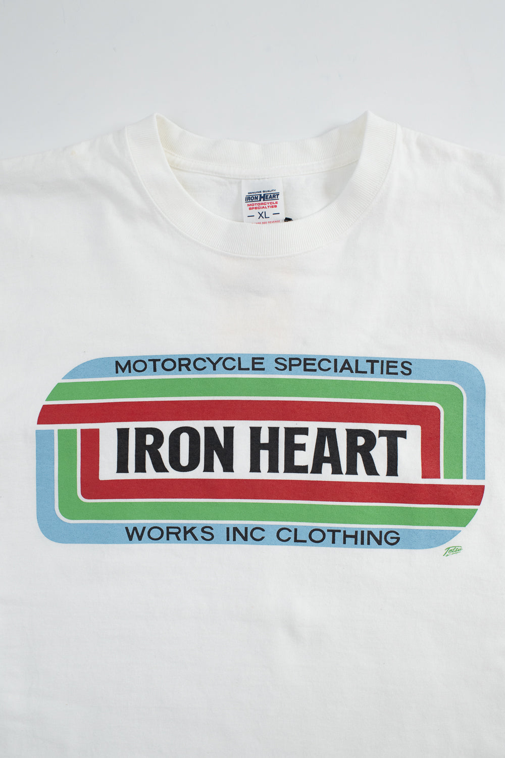 IHT-2405-WHT - 7.5oz Printed Loopwheel Crew Neck T-Shirt - White