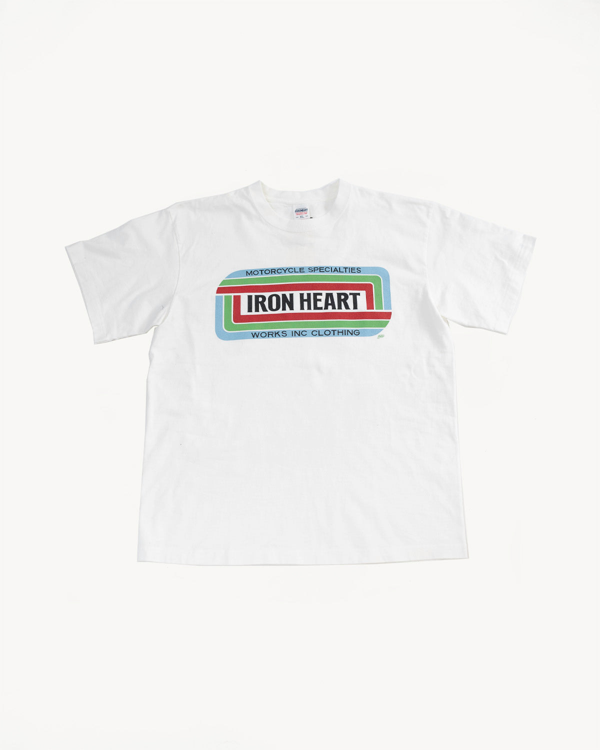 IHT-2405-WHT - 7.5oz Printed Loopwheel Crew Neck T-Shirt - White