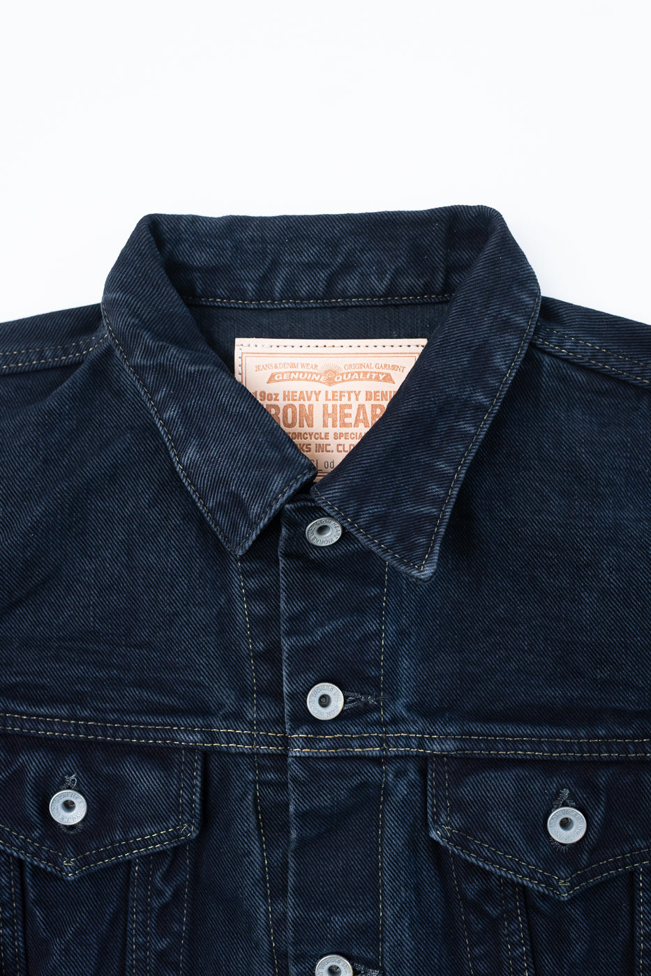 IH-526Lod - 19oz Left-Hand Twill Selvedge Denim Type III Jacket - Indigo Overdyed Black