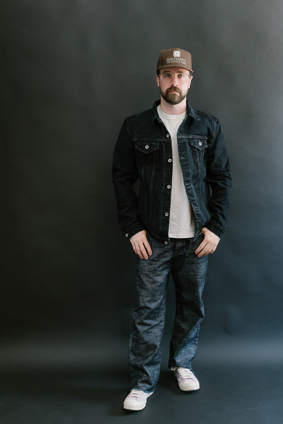 IH-526Lod - 19oz Left-Hand Twill Selvedge Denim Type III Jacket - Indigo Overdyed Black