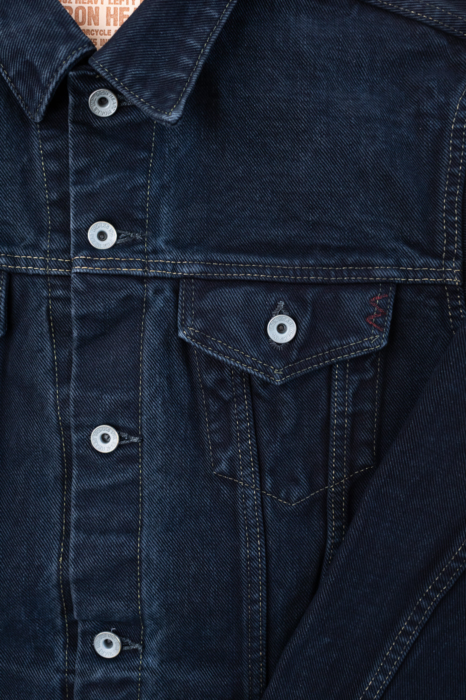 IH-526Lod - 19oz Left-Hand Twill Selvedge Denim Type III Jacket - Indigo Overdyed Black
