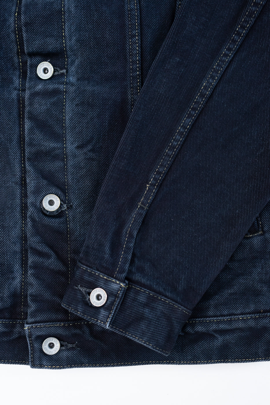 IH-526Lod - 19oz Left-Hand Twill Selvedge Denim Type III Jacket - Indigo Overdyed Black