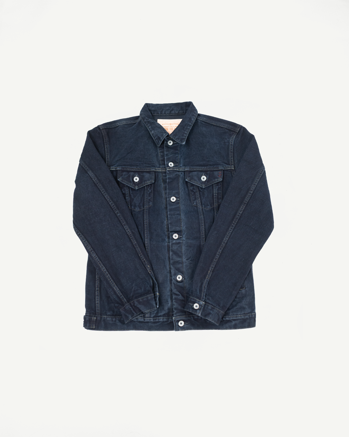 IH-526Lod - 19oz Left-Hand Twill Selvedge Denim Type III Jacket - Indigo Overdyed Black