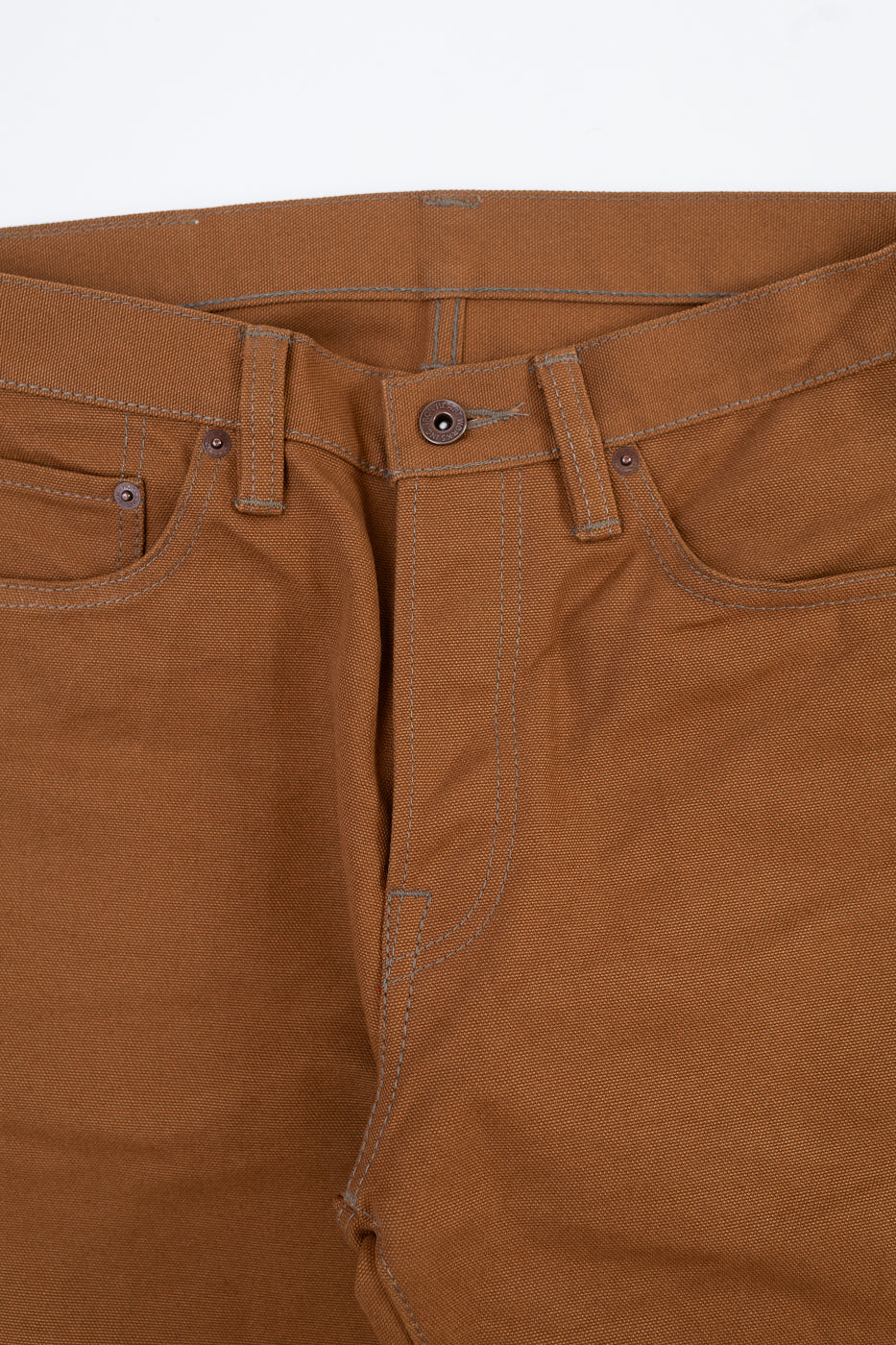IH-666D - 17oz Duck Slim Straight Cut Jeans - Brown