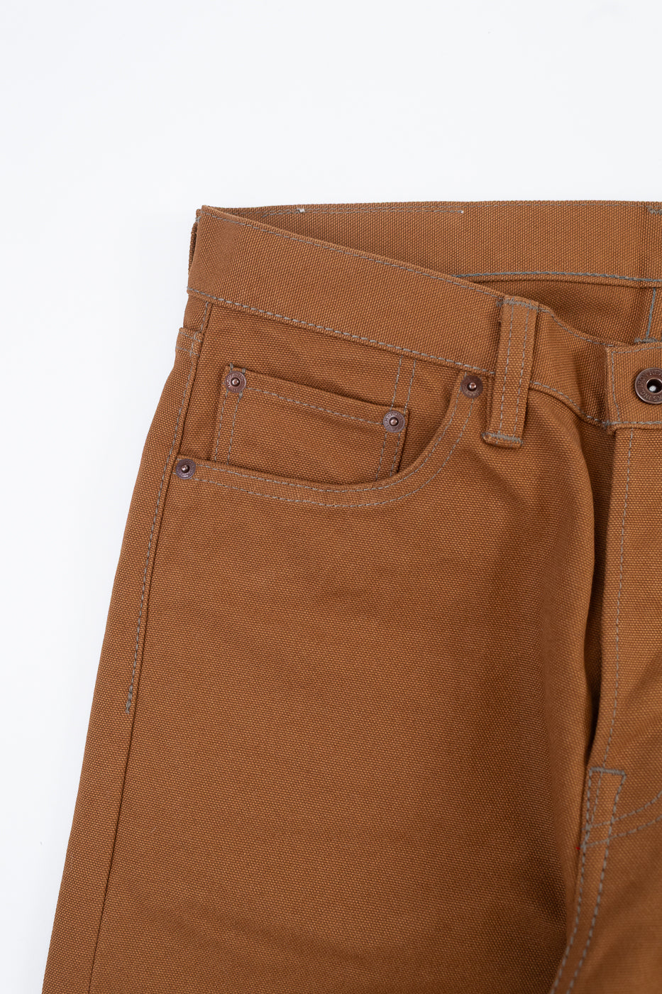 IH-666D - 17oz Duck Slim Straight Cut Jeans - Brown
