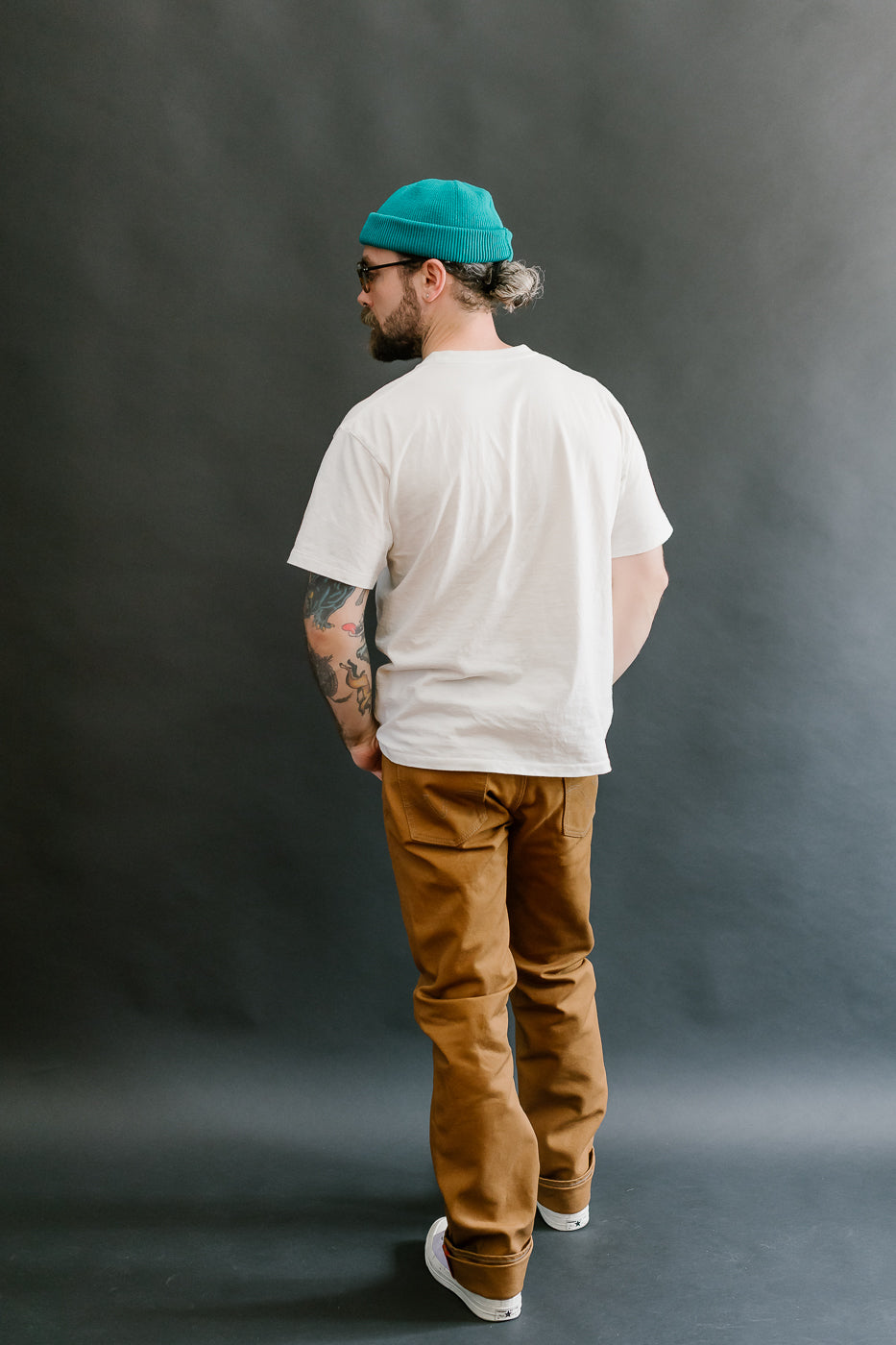 IH-666D - 17oz Duck Slim Straight Cut Jeans - Brown