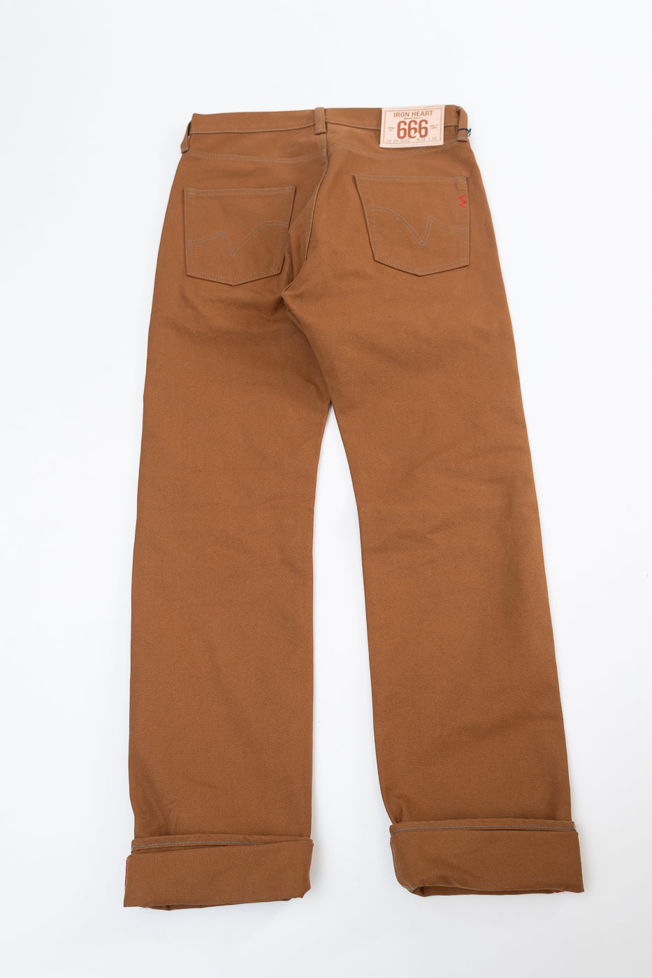 IH-666D - 17oz Duck Slim Straight Cut Jeans - Brown