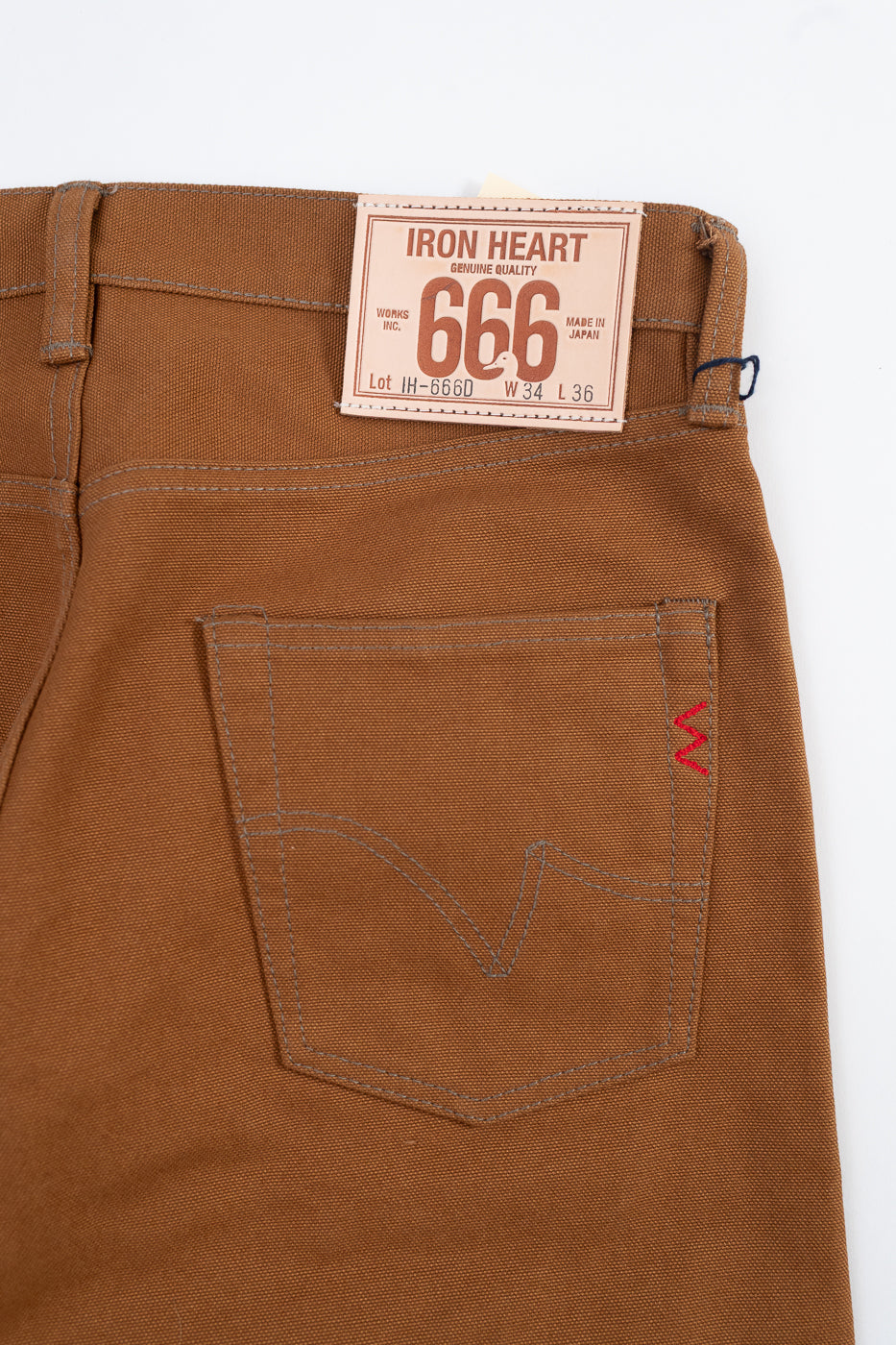 IH-666D - 17oz Duck Slim Straight Cut Jeans - Brown