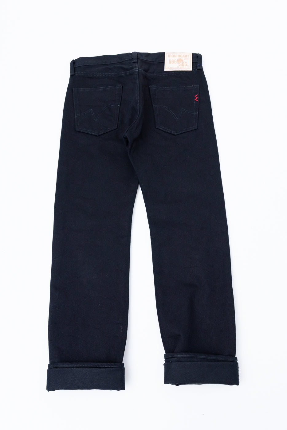IH-666S-SBG - 21oz Selvedge Denim Slim Straight - Superblack (Fades to Grey)