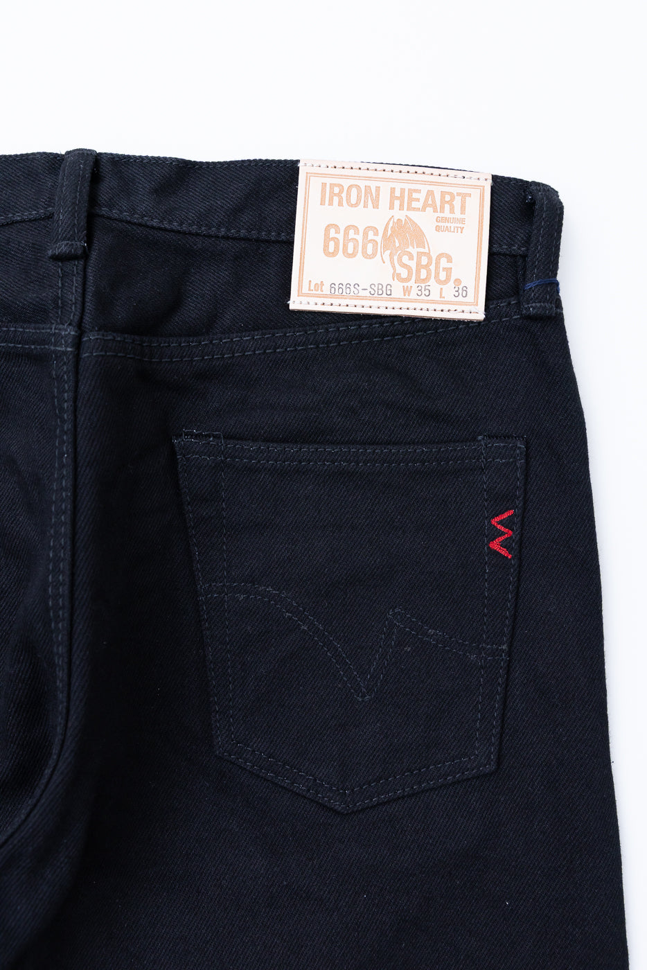 IH-666S-SBG - 21oz Selvedge Denim Slim Straight - Superblack (Fades to Grey)