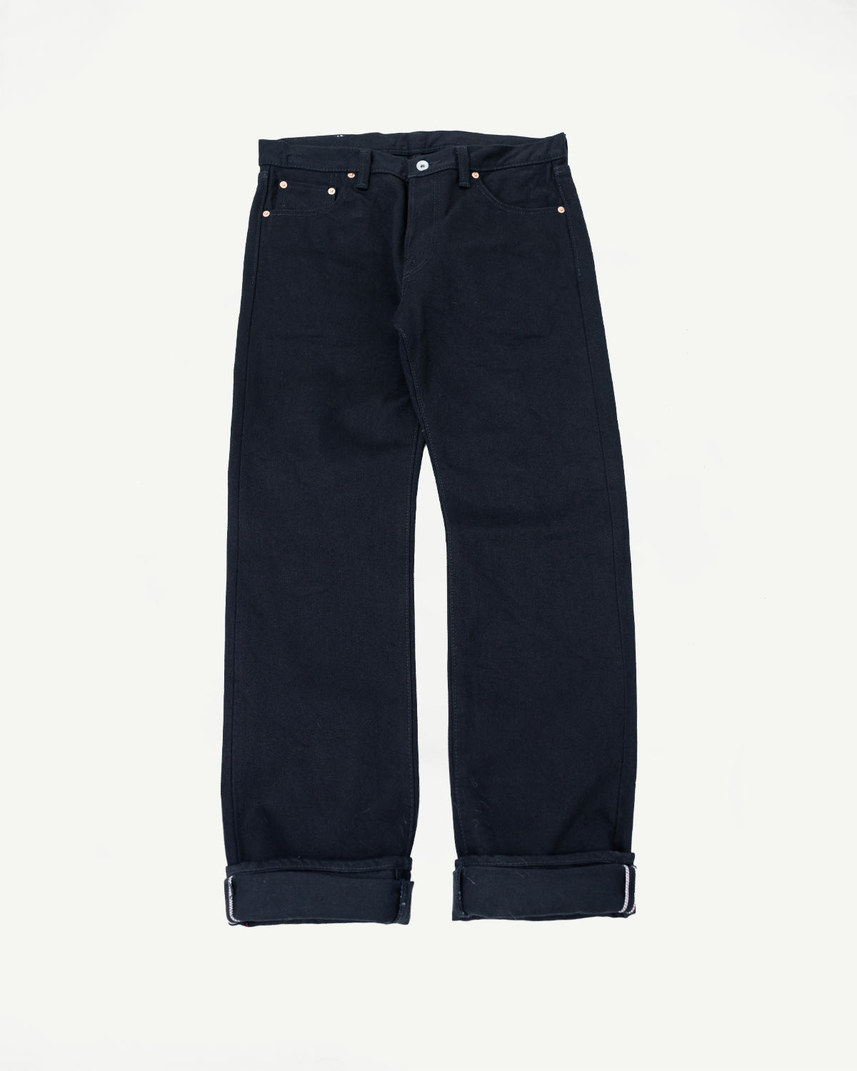 IH-666S-SBG - 21oz Selvedge Denim Slim Straight - Superblack (Fades to Grey)